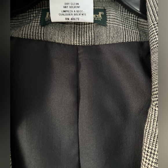Havre’ Bernard Size 14 100% Wool Black/White Plaid Blazer - Picture 7 of 10